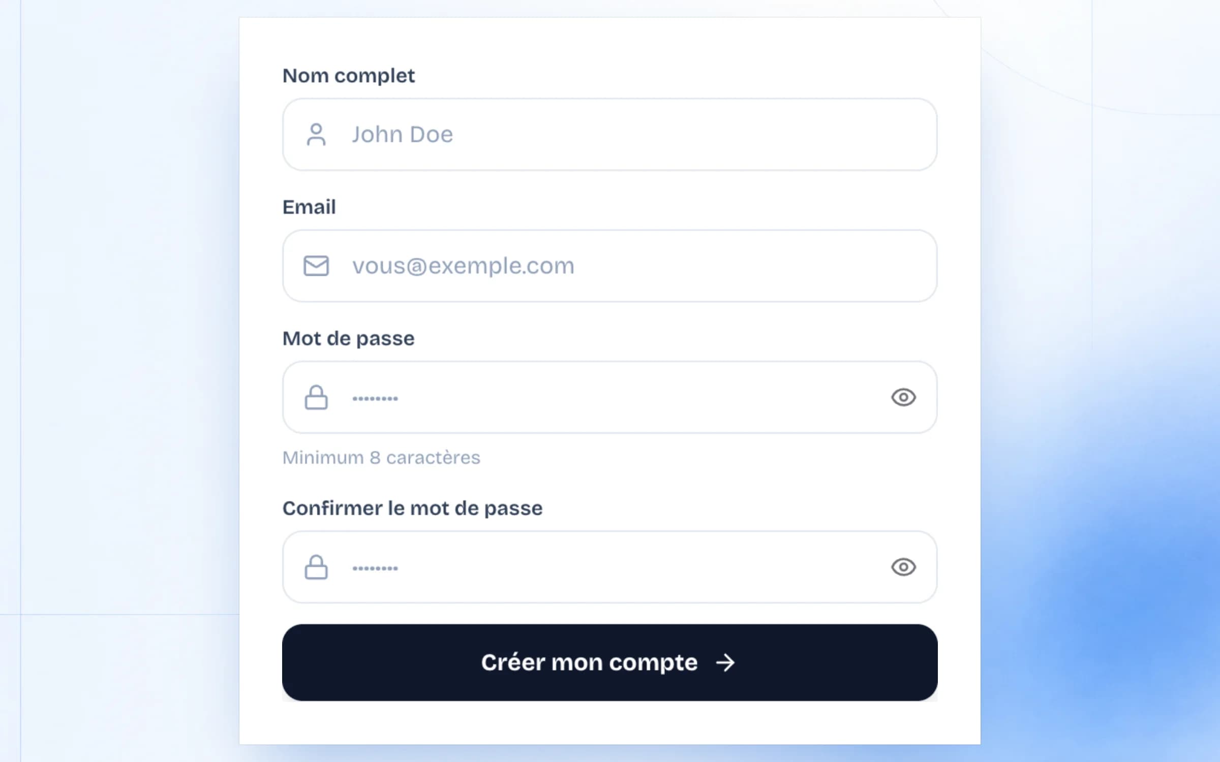 Formulaire d'inscription à FastMatch